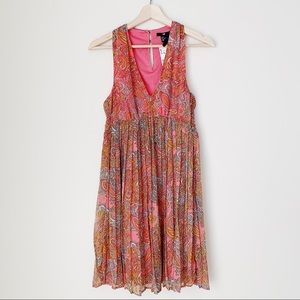 Paisley Print Peach Babydoll Dress NWT